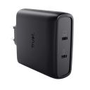 100W Trust Maxo 2x USB-C PPS PD hleðslutæki með USB-C kapli, svartur - image 5 [961b8efd8c]