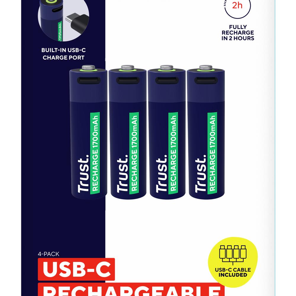 Trust endurhlaðanlegar USB-C AA rafhlöður, 4stk - image 10 [b8b264236d]