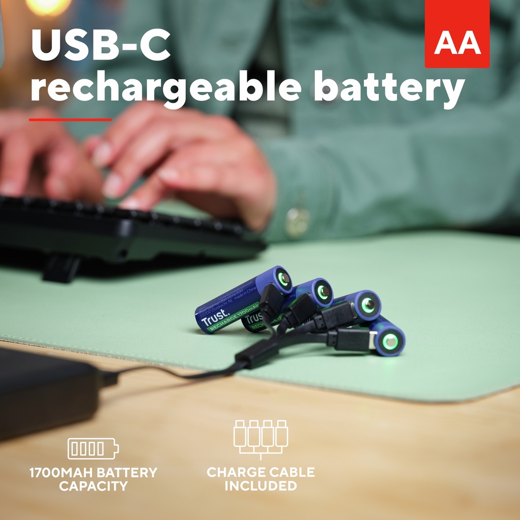 Trust endurhlaðanlegar USB-C AA rafhlöður, 4stk - image 13 [dfdc2ccfba]