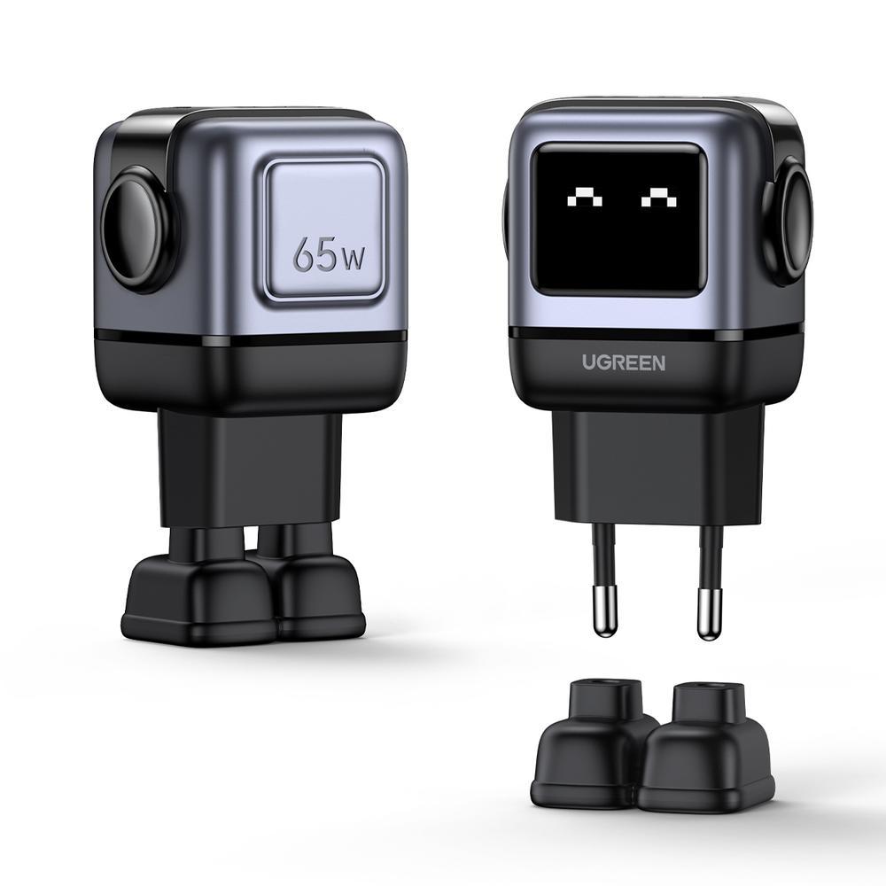 65W UGREEN Uno 2x USB-C, 1x USB-A PPS PD QC GaN hleðslutæki, svart - image 3 [0f0fac927f]