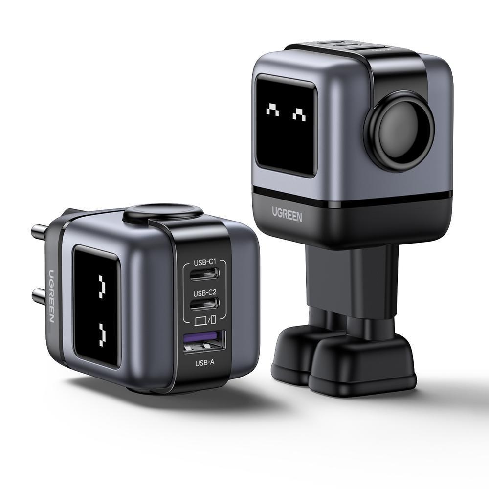 65W UGREEN Uno 2x USB-C, 1x USB-A PPS PD QC GaN hleðslutæki, svart - image 6 [ef7b820c35]