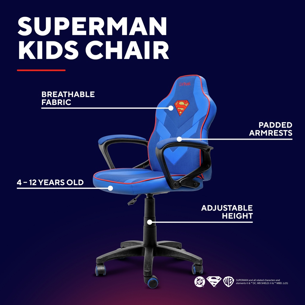 Trust GXT 703SM Revvo Kids leikjastóll, Superman útgáfa - image 11 [09d8d2ccaa]