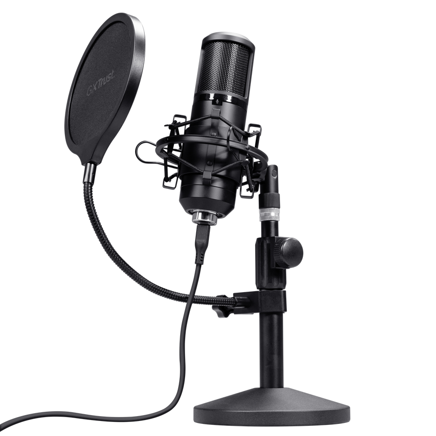 Trust GXT 269 EMITA II Streaming USB hljóðnemi á standi, svartur - image 2 [d99befd6a0]