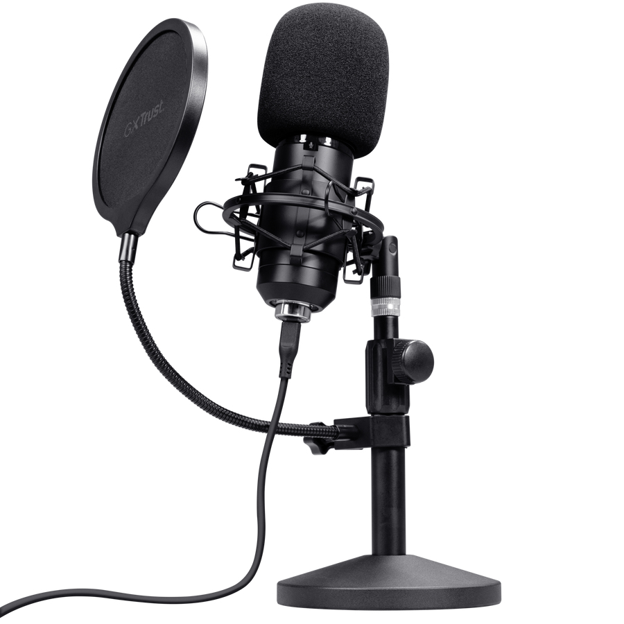 Trust GXT 269 EMITA II Streaming USB hljóðnemi á standi, svartur - image 3 [040d25625e]