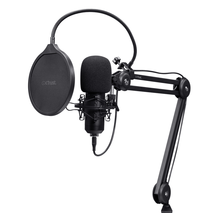 Trust GXT 270 EMITA+ II Streaming USB hljóðnemi með armi, svartur - image 2 [5411e3691e]