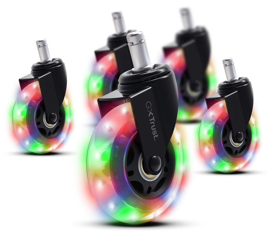 Trust GXT 701 RGB gelhjól undir leikjastóla, glær - image 9 [37d018d3f1]