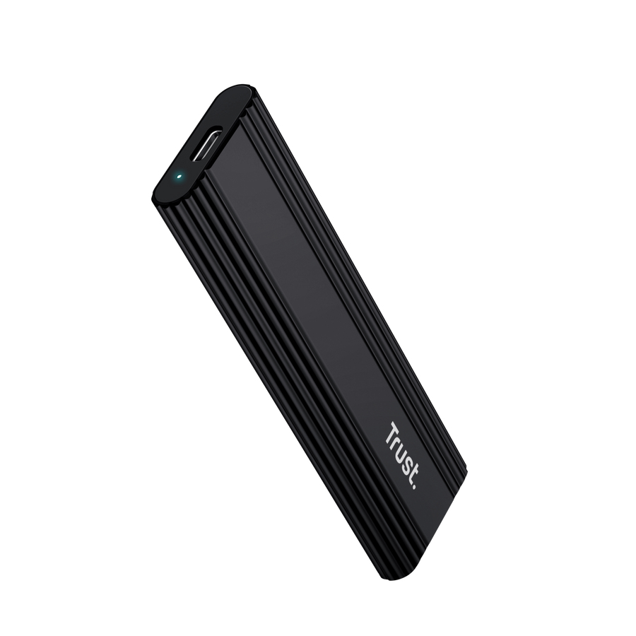 Trust 80mm M.2 SSD hýsing, USB-C, Key M, Svört - image 2 [4554e609a9]