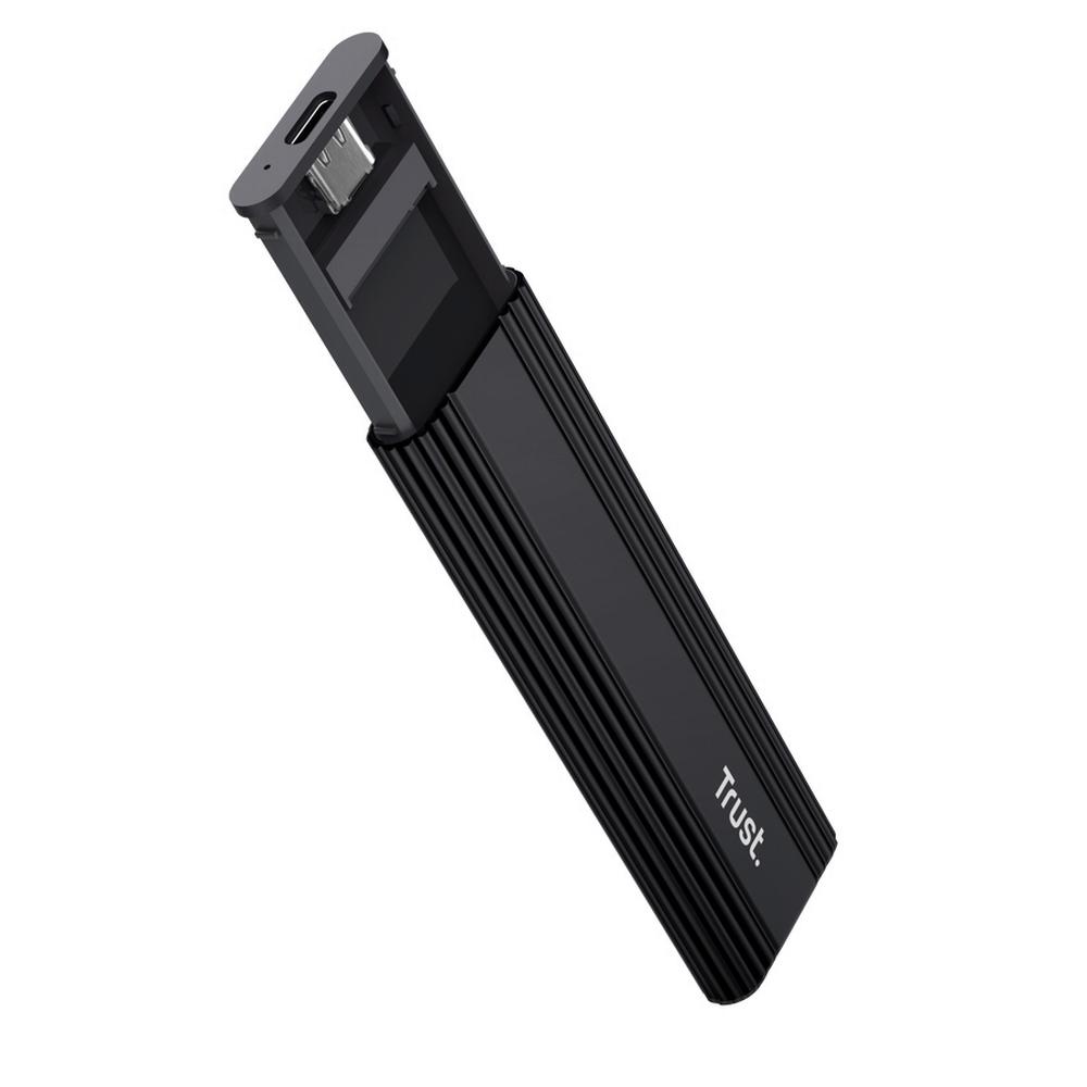 Trust 80mm M.2 SSD hýsing, USB-C, Key M, Svört - image 4 [b8739e96af]