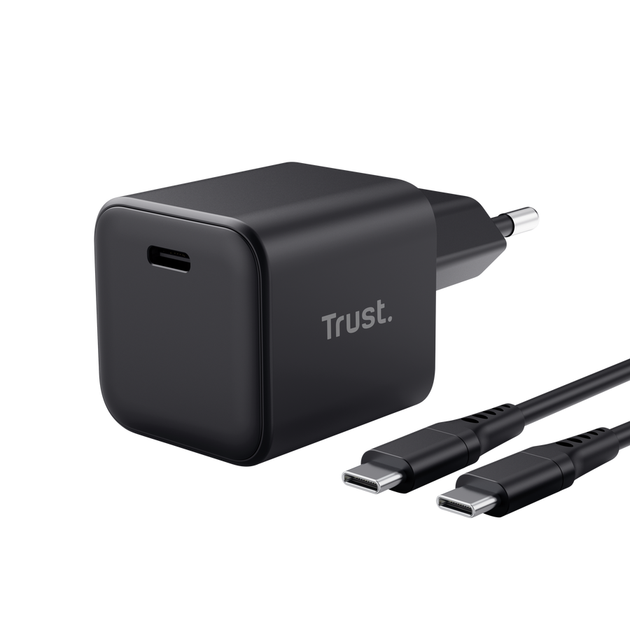 65W Trust Maxo Ultra-Small USB-C PPS PD hleðslutæki með USB-C kapli, svartur - image 3 [d2f9edd903]