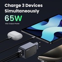 65W UGREEN Nexode S 2x USB-C, 1x USB-A PPS PD QC GaN hleðslutæki - image 8 [01b03fd4e0]