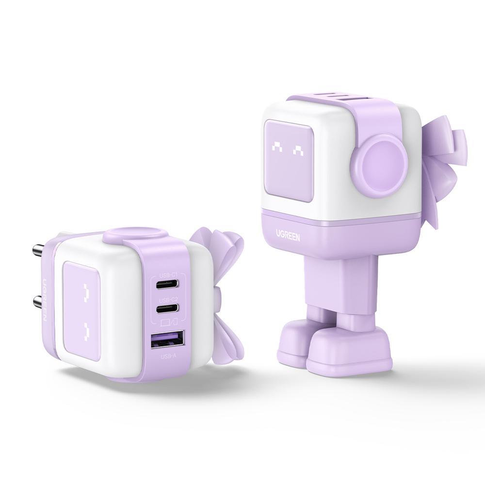 65W UGREEN Uno 2x USB-C, 1x USB-A PPS PD QC GaN hleðslutæki, fjólublátt - image 10 [846169ba0a]