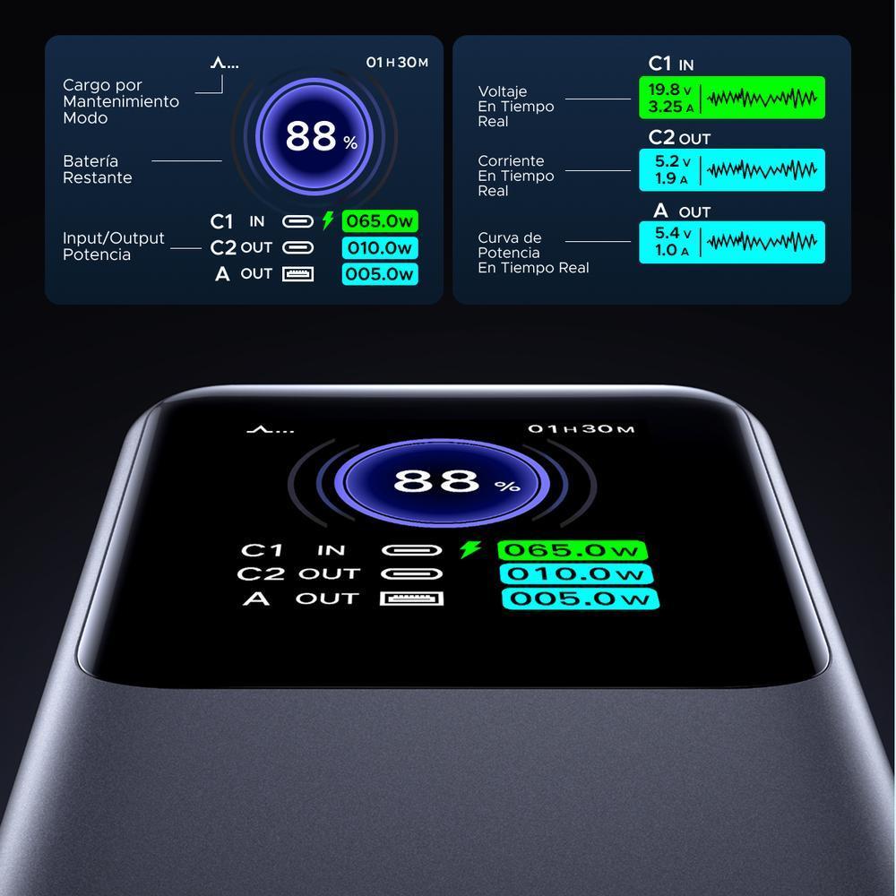 UGREEN 20.000mAh ferðarafhlaða, PD 130W, með upplýsingaskjá - image 3 [dfeff984e9]