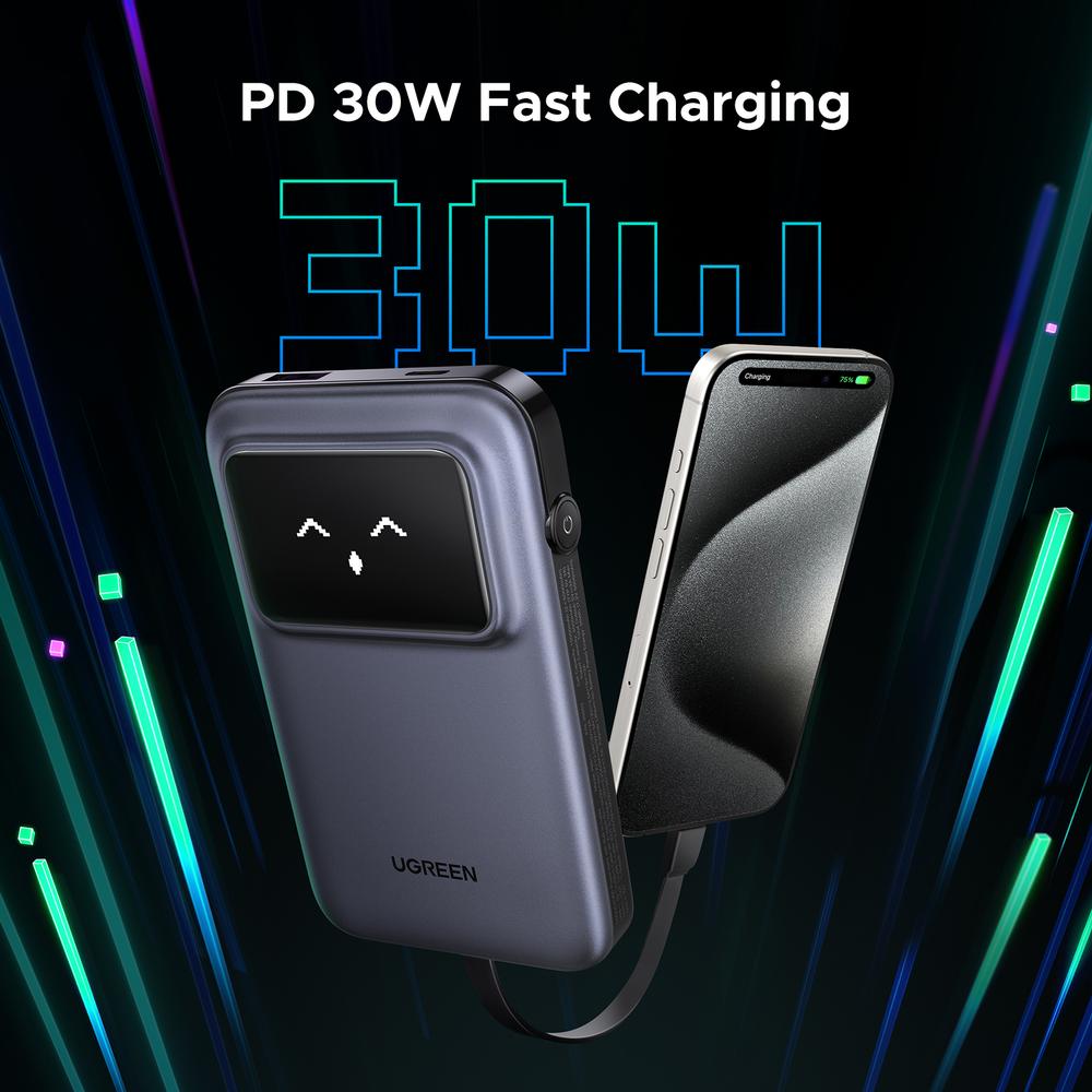 UGREEN Uno 10.000mAh ferðarafhlaða, PD 30W, með innb. kapli - image 14 [0a7d7d9450]