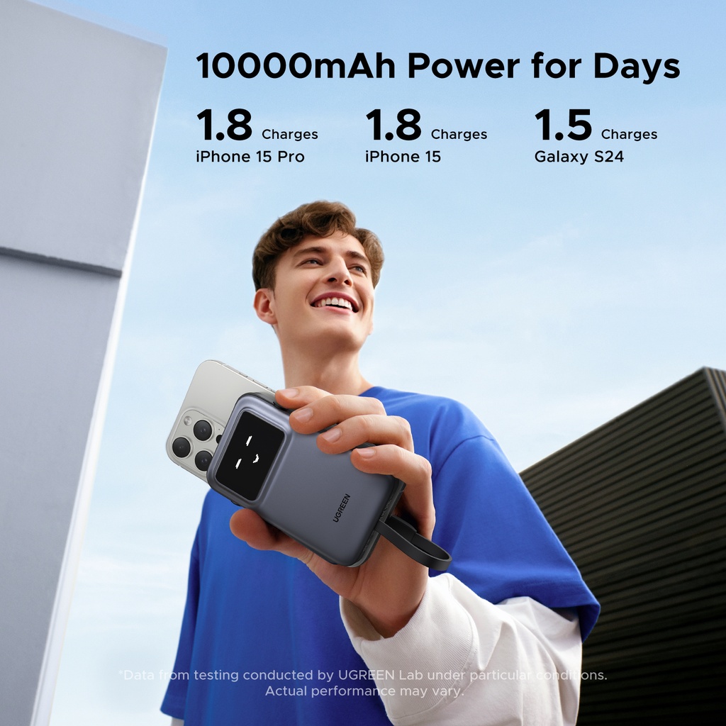 UGREEN Uno 10.000mAh ferðarafhlaða, PD 30W, með innb. kapli - image 19 [a87f74459d]