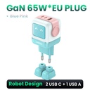 65W UGREEN Uno 2x USB-C, 1x USB-A PPS PD QC GaN hleðslutæki, bleikt/blátt - image 3 [e12ed63701]