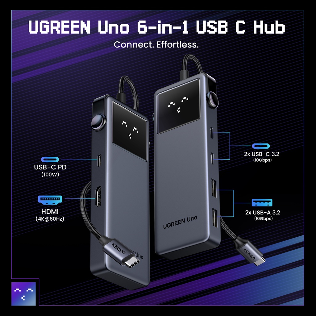UGREEN Uno 100W 6-í-1 USB-C dokka - image 5 [266d47d9b9]