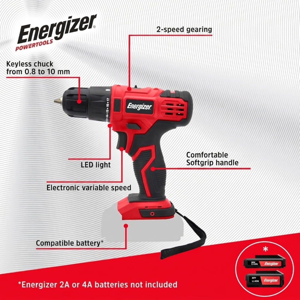 Energizer 20V Borvél 10mm, án rafhlöðu - image 2 [13de7a3323]