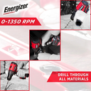Energizer 20V Höggborvél 13mm með kolalausum mótor, grip handfang, án rafhlöðu - image 4 [8e33296e96]