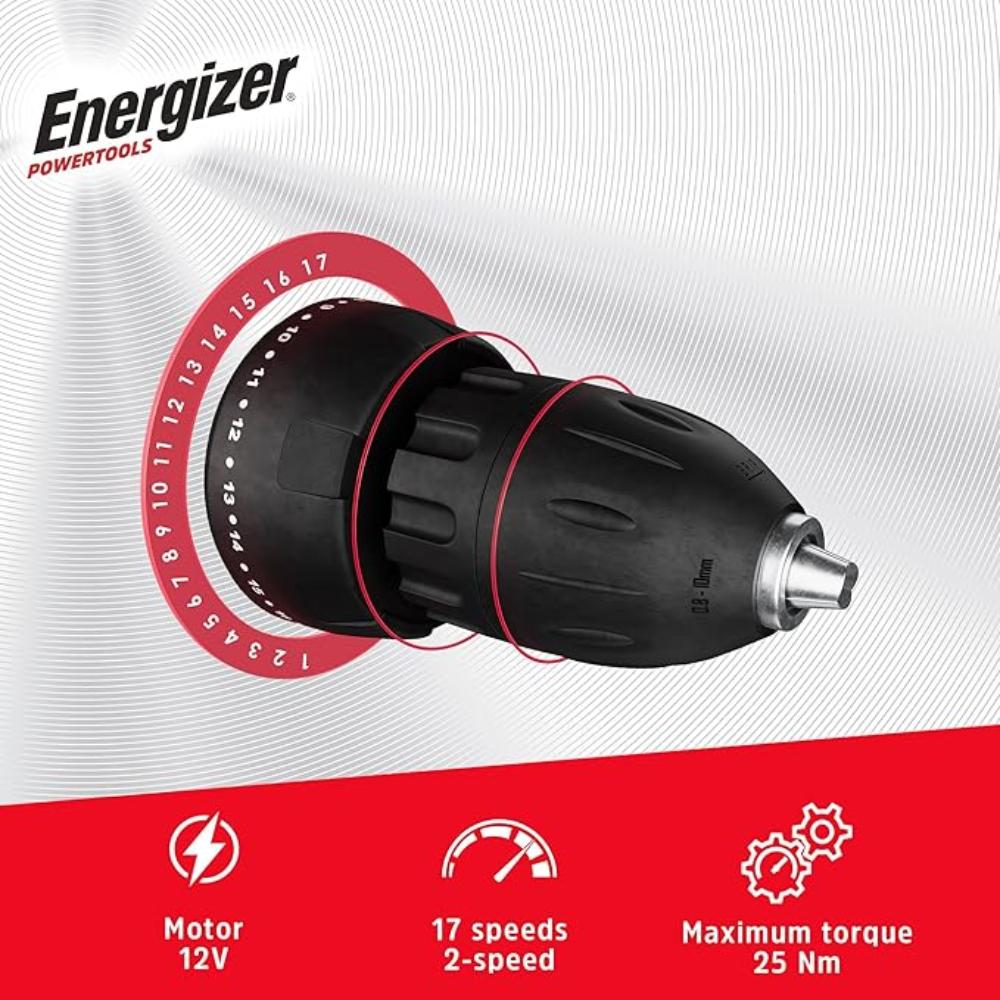 Energizer 12V þráðlaus skrúfvél/borvél með 12V hleðslurafhlöðu, USB-C - image 3 [c5c6ed2ac8]