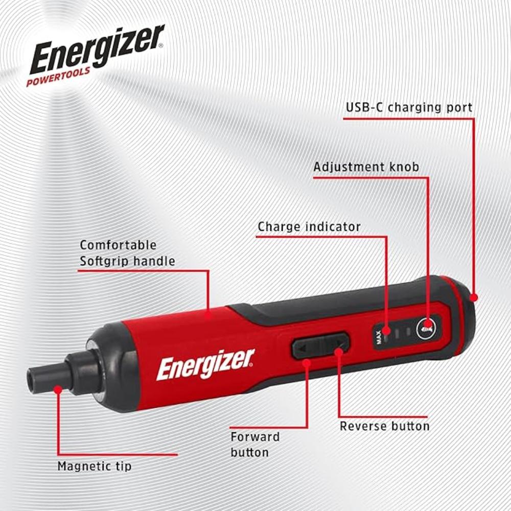 Energizer 3.6V þráðlaust skrúfjárn, 24x bitar, 50mm CRV, 60mm holder, hleðslurafhlaða, USB-C - image 3 [cda4d37975]