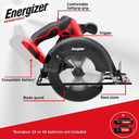 Energizer 20V þráðlaus hjólsög, án rafhlöðu - image 2 [12be252874]