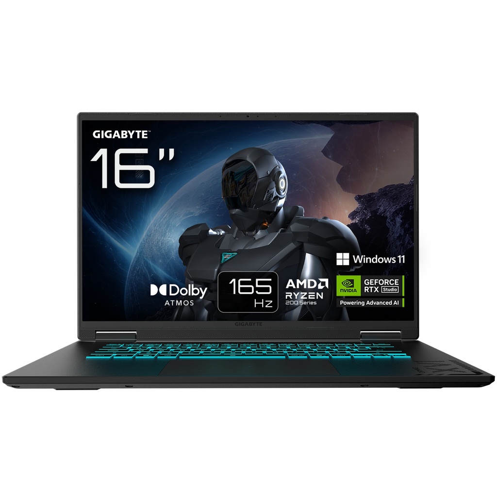 Gigabyte Gaming leikjafartölva 16" FHD+165 R7-260 16GB 1TB RTX5050 W11, Black Steel - image 2 [6617bfcce0]