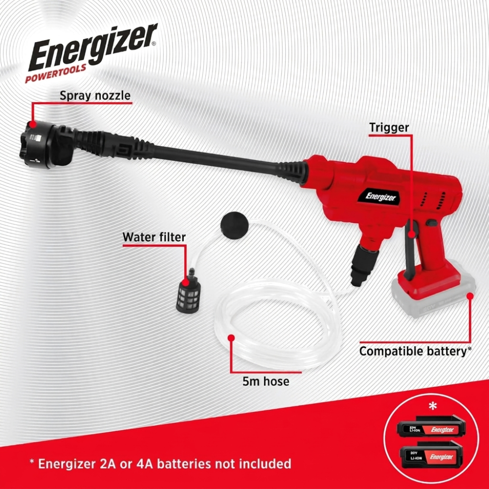 Energizer þráðlaus rafmagns háþrýstisdæla, 20V, án rafhlöðu - image 2 [68aa65c533]