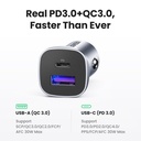 30W UGREEN 1x USB-C, 1x USB-A PD hleðslutæki í bíl - image 6 [c5c722321d]