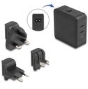 65W Delock 2x USB-C PD EU/UK/US breytikló og hleðslutæki - image 2 [6d72a1cd60]