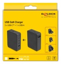 145W Delock 3x USB-C, 1x USB-A PD GaN EU/UK/US breytikló og hleðslutæki - image 7 [06ee0d5d4e]