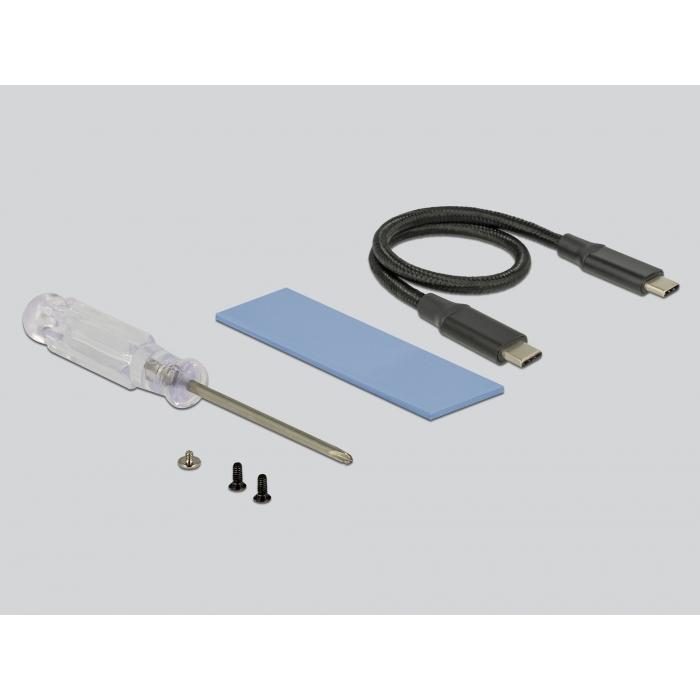 Delock 80mm M.2 hýsing, USB-C, Key M, Svört - image 4 [1a3f95178f]