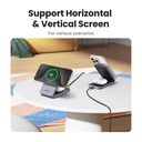 15W UGREEN Qi2 MagSafe þráðlaus 2-in-1 hleðslustöð, grá - image 8 [fe04d487f2]