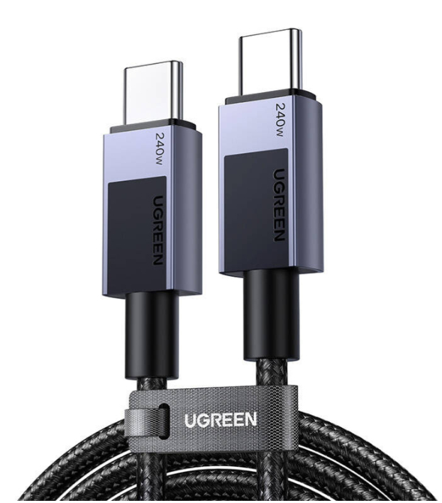 UGREEN 240W PD USB-C hleðslukapall, 2m, málmgrár - image 2 [a8d1b4c5e7]