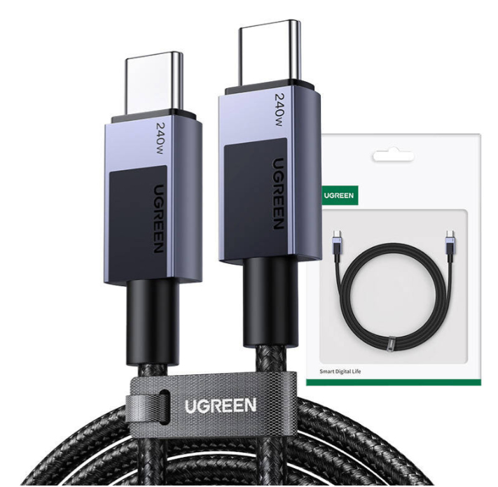 UGREEN 240W PD USB-C hleðslukapall, 2m, málmgrár - image 3 [9db3c7d18e]