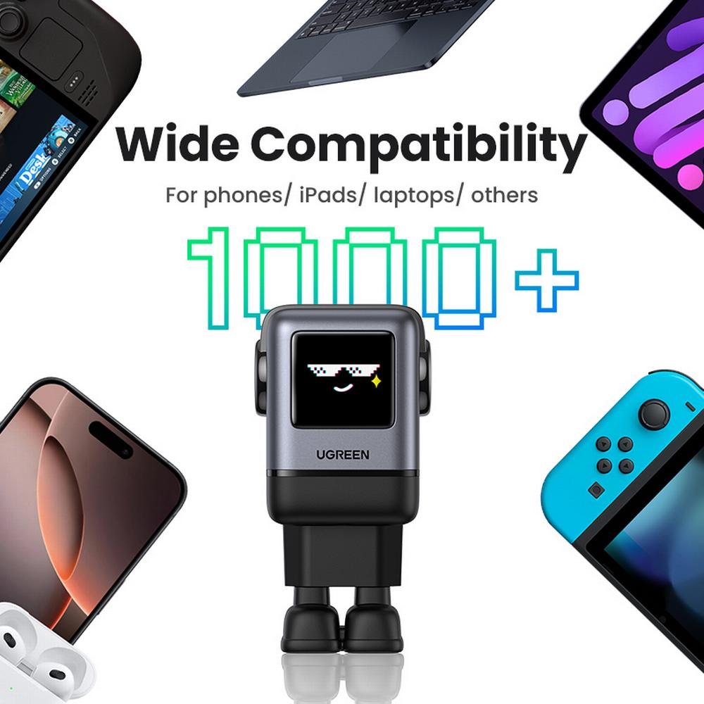 100W UGREEN Uno 3x USB-C, 1x USB-A PPS PD QC GaN hleðslutæki, svart - image 10 [b84052a0c5]