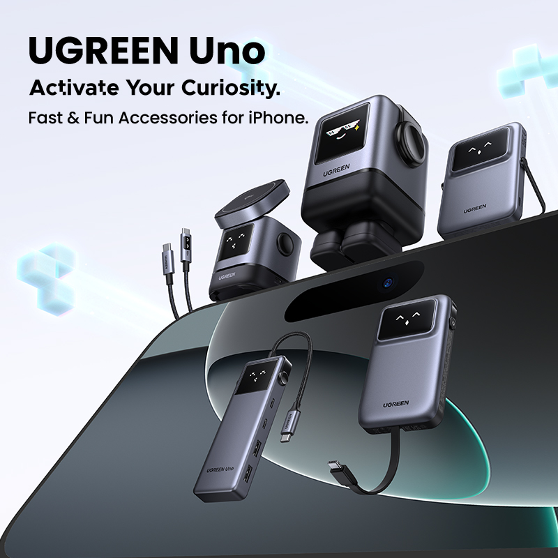 100W UGREEN Uno 3x USB-C, 1x USB-A PPS PD QC GaN hleðslutæki, svart - image 15 [5dc5cea4a6]