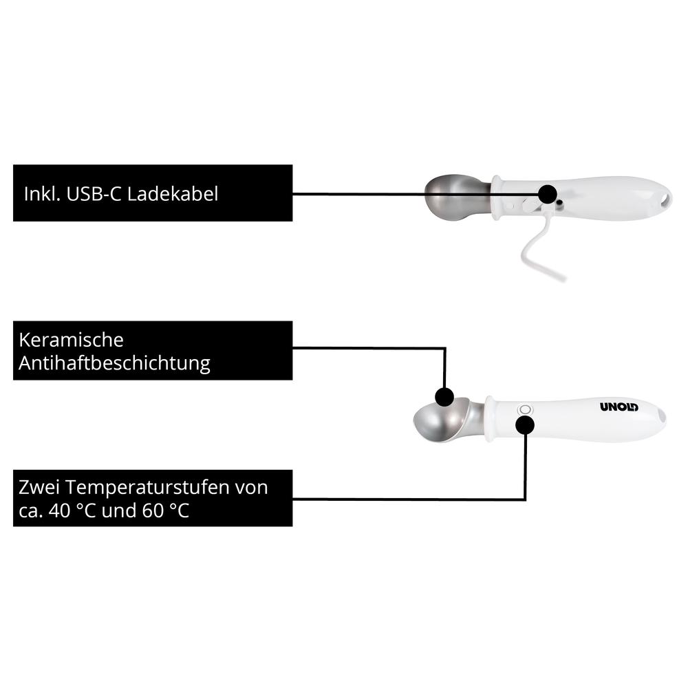 Unold USB-C endurhlaðanleg ískeið með hitara - image 5 [c9f91b1bd4]