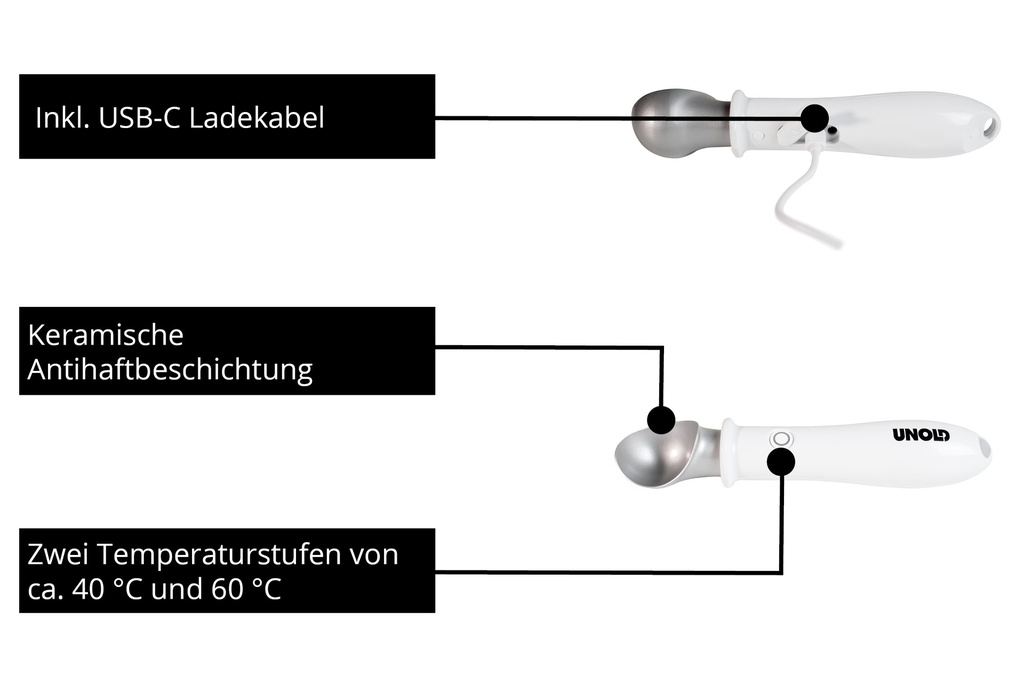 Unold USB-C endurhlaðanleg ískeið með hitara - image 6 [4aeade6cef]