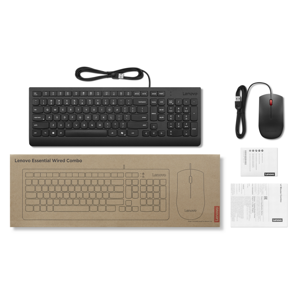 Lenovo USB lyklaborð + mús sett með íslenskum stöfum og Copilot hnappa - image 4 [b8ec39745c]