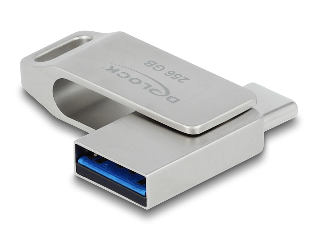 Delock 256GB USB-A og Type-C minnislykill, Metal grár - image 2 [cf4e071704]