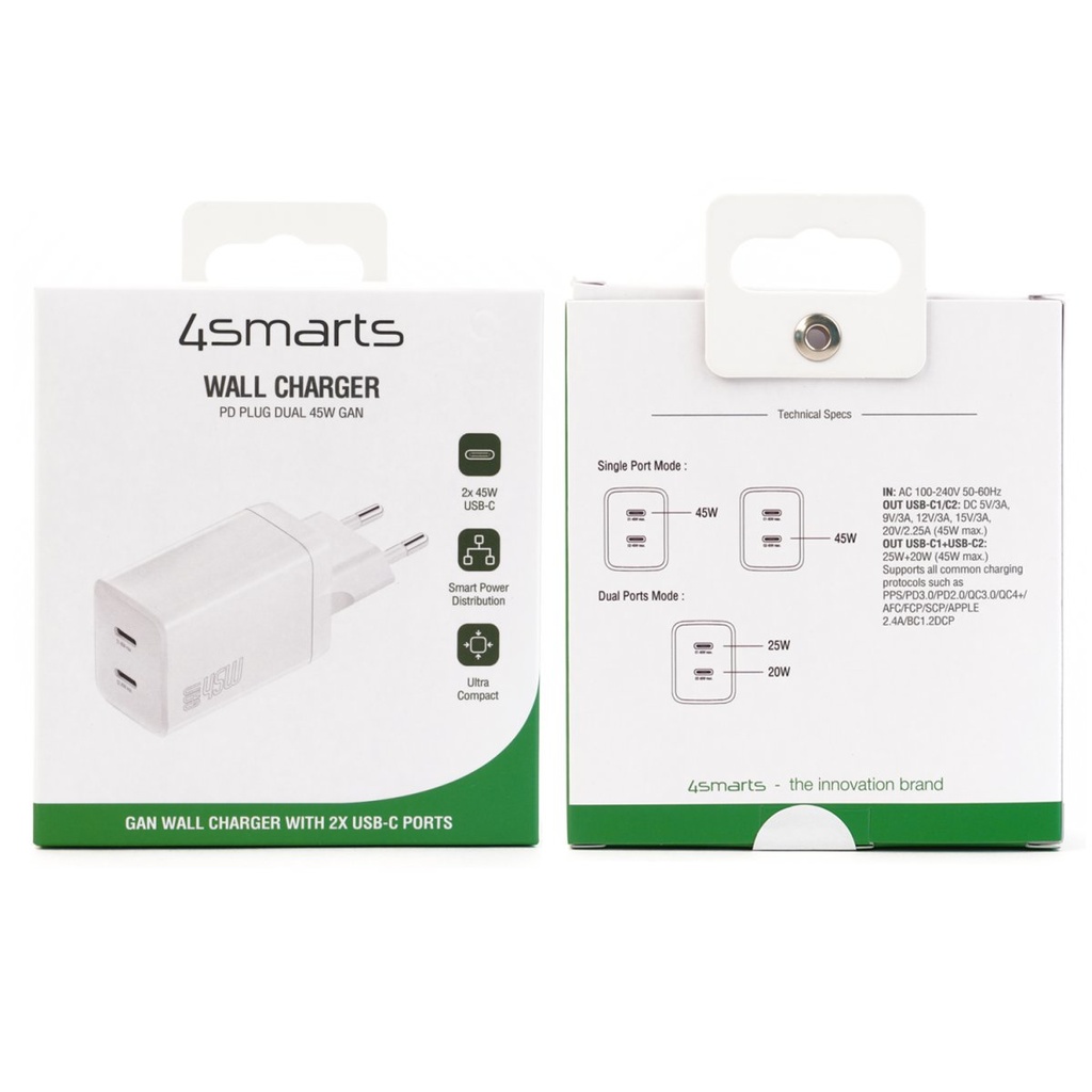 45W 4smarts 2x USB-C GaN hleðslutæki, hvítt - image 9 [60a57bcef4]