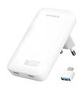 65W 4smarts 2x USB-C GaN hleðslutæki með USB-C í USB-A breyti, hvítt - image 2 [600946f4d9]