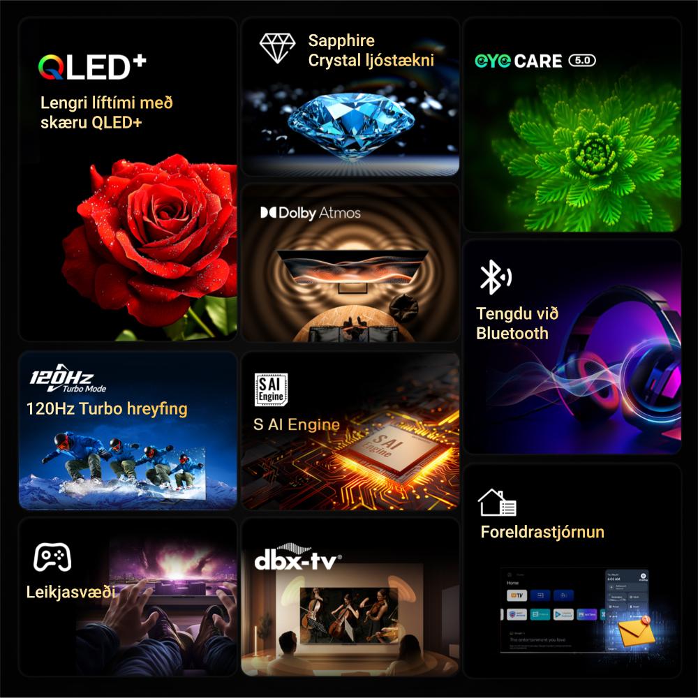 Metz 55" QD QLED+ Premium 120Hz 4K Dolby Vision/Atmos Google TV snjallsjónvarp - image 10 [5ad461e0b0]