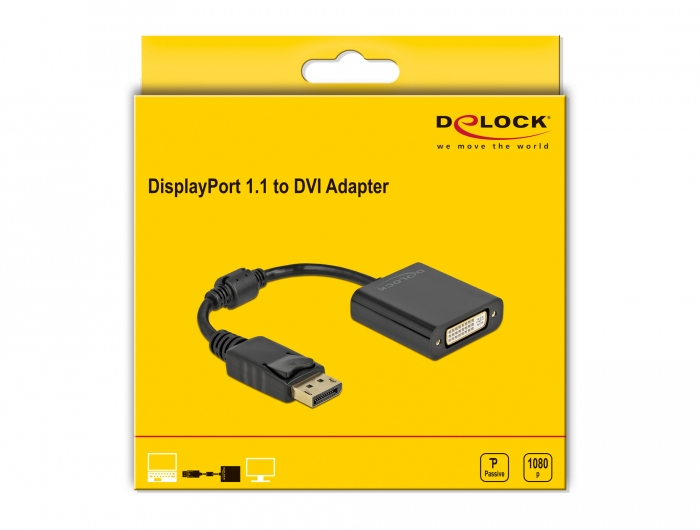 Delock DisplayPort í DVI breytistykki, hann/hún, 15cm - image 3 [5d4519b149]