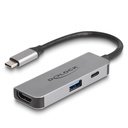 Delock USB-C í HDMI 4K 60Hz hann/hún, USB & USB-C PD 95W hub - image 2 [08301833d9]