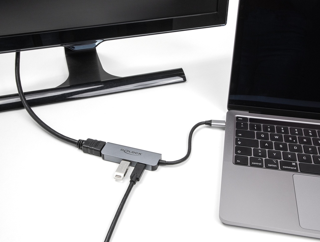 Delock USB-C í HDMI 4K 60Hz hann/hún, USB & USB-C PD 95W hub - image 3 [ae4f034016]