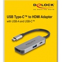 Delock USB-C í HDMI 4K 60Hz hann/hún, USB & USB-C PD 95W hub - image 6 [2f8588c643]