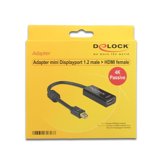 Delock Mini DisplayPort í HDMI 4K breytistykki, svart - image 2 [d3d75664b4]
