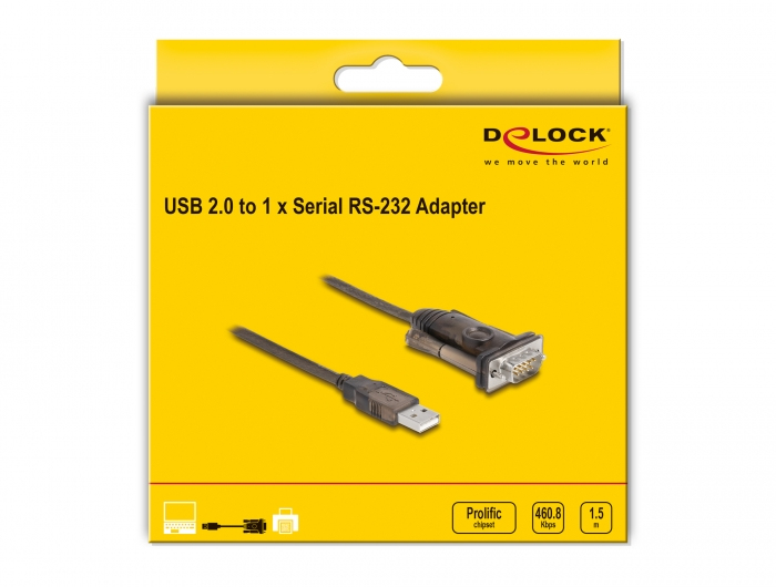 Delock USB-A 2.0 í Serial (9pin RS-232) breytikapall, 1,5m - image 7 [392081b475]
