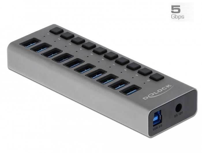 Delock 10 porta USB 3.0 Hub með svissum - image 2 [7ee3e0132c]